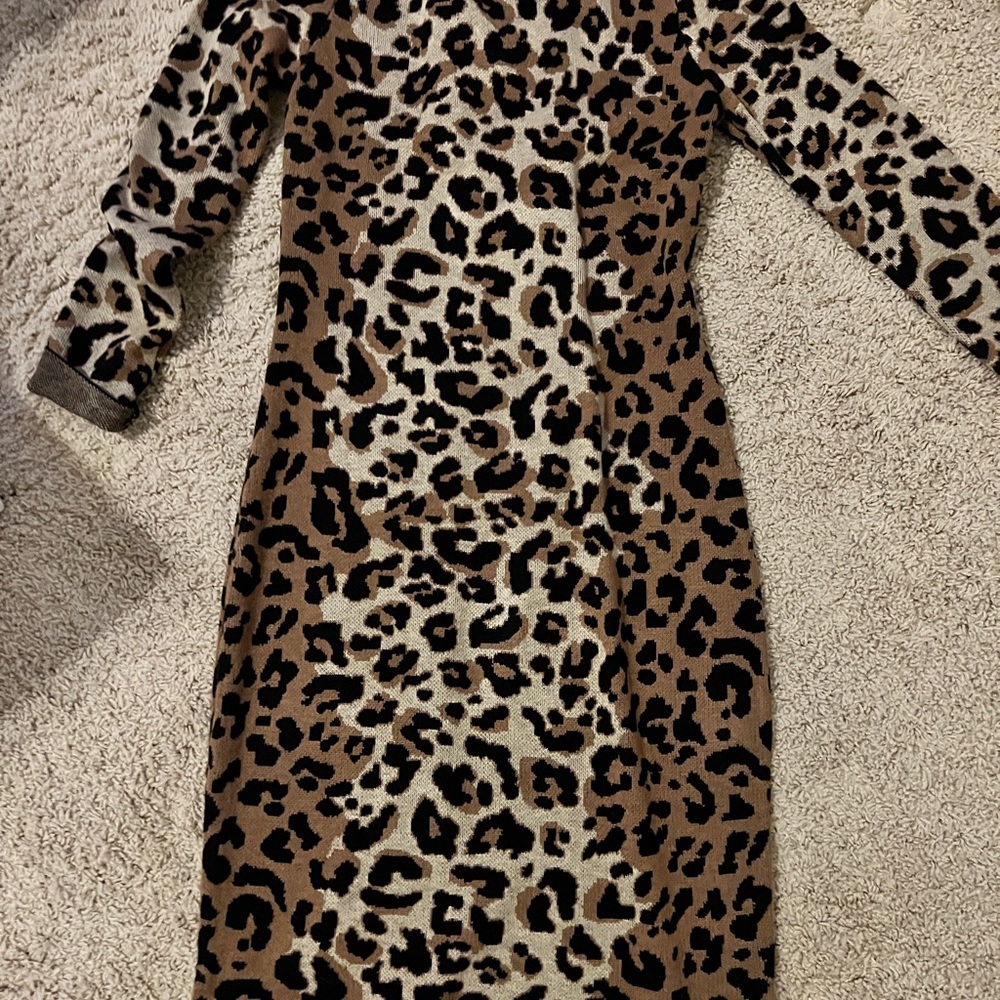 Midi Dress - Animal Print - Tricot